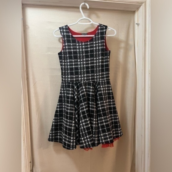 ⚫️ BOGO Girls Newberry dress size 16, black and white with red underskirt - Picture 1 of 8